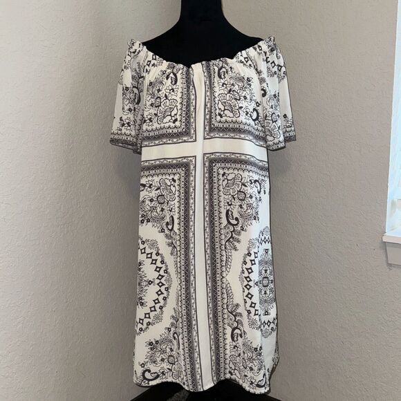 Maurices Mini Dress Women's Large Multicolor Floral Off The Shoulder Pullover - Picture 1 of 6